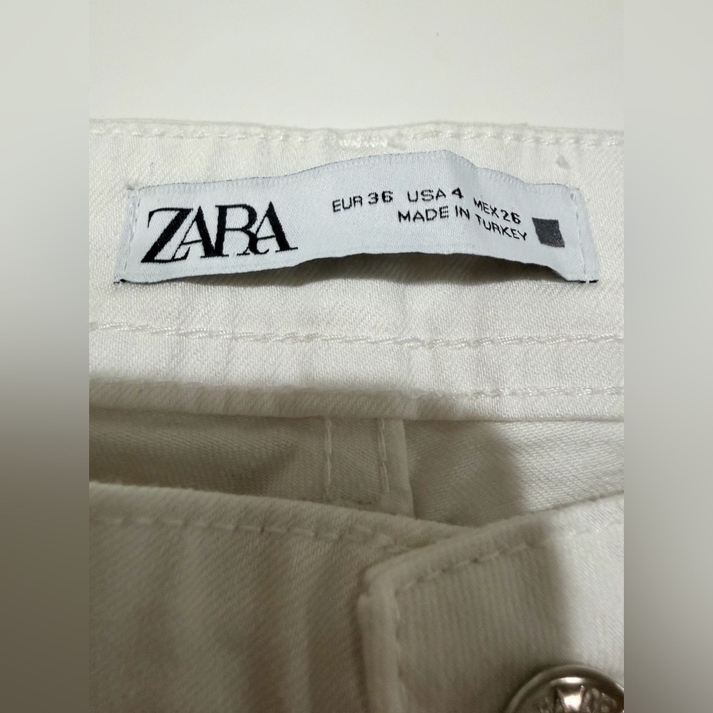 Zara White Denim Mid Rise Skinny Jeans size 4 - Picture 6 of 9